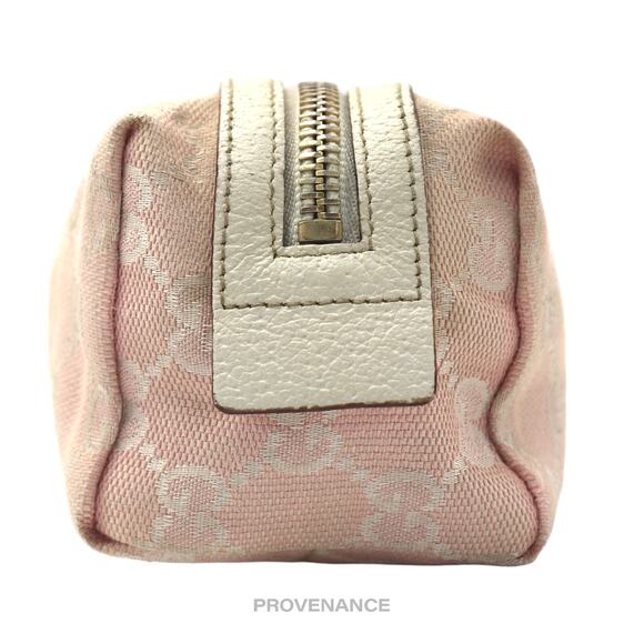 🔴 Gucci Cosmetic Pouch - Powder Pink GG Canvas Heart - Picture 7 of 11